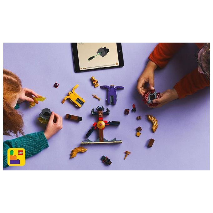 LEGO NINJAGO Battle Pack Draghi dello Spinjitzu - 2 Trottole Giocattolo Tempio Costruibile Elementi di Potere e 2 Minifigure Giochi per Bambini e Bambine da 6 Anni da La Rivolta dei Draghi 71826