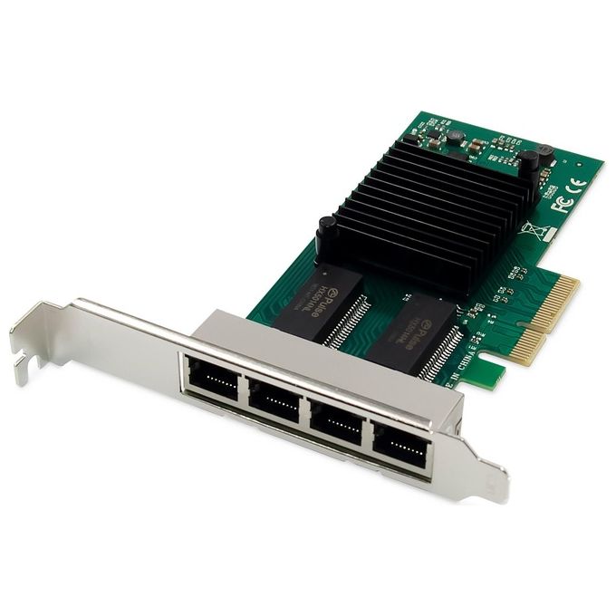 Digitus Scheda di Rete Gigabit Ethernet a 4 Porte Rj45 Pci Express Intel I350