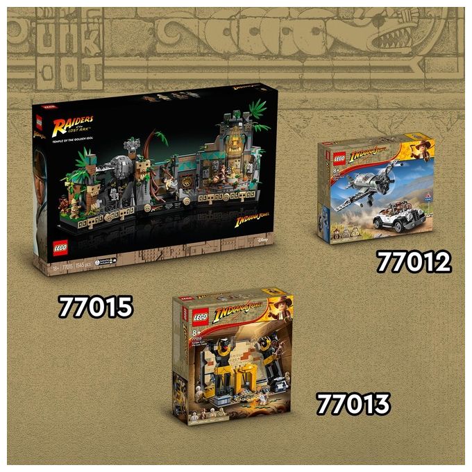 LEGO Indiana Jones 77012 L'Inseguimento dell'Aereo a Elica, Modello Aeroplano e Macchina Giocattolo dal film l'Ultima Crociata