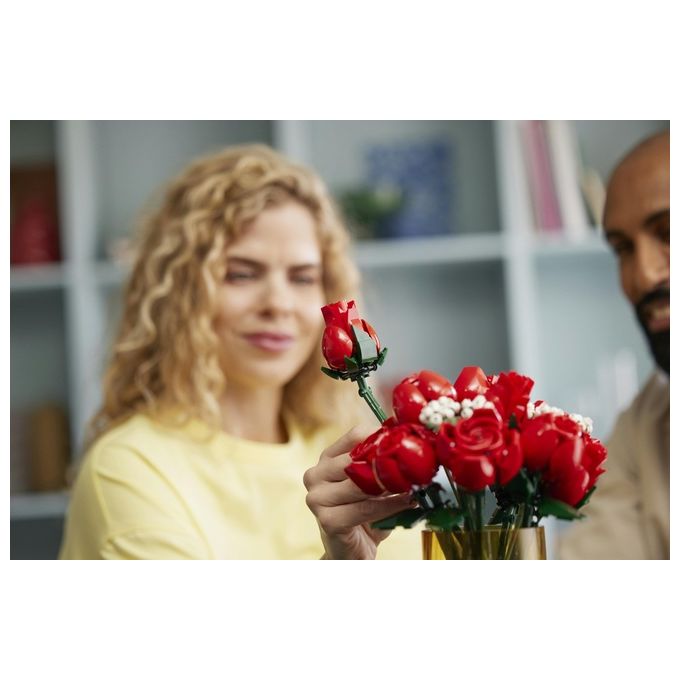 LEGO Icons 10328 Bouquet di Rose, Set Fiori Finti per Adulti, Decorazione Casa, Idea Regalo per Lei o Lui, Collezione Botanica