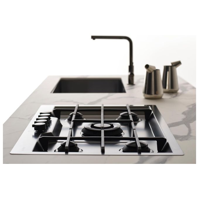 Foster 7601 632 Serie Ke Gun Metal Piano Cottura a Gas 5 Zone 1 Tripla Corona Griglie in Ghisa 80 cm Acciaio inox