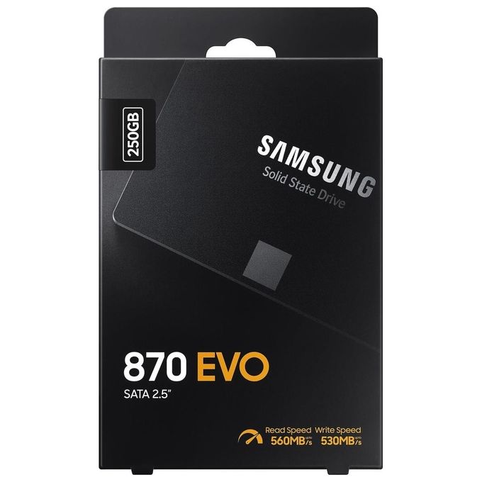 Samsung Memorie SSD 870 EVO, 250 GB, Fattore di forma 2.5, Tecnologia Intelligent Turbo Write, Software Magician 6, Colore Nero
