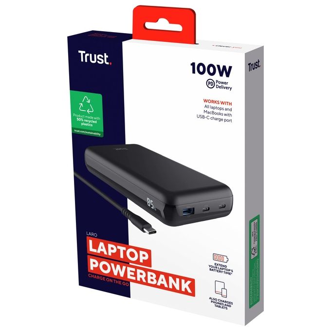Trust Laro Power Bank 100W Laptop Black