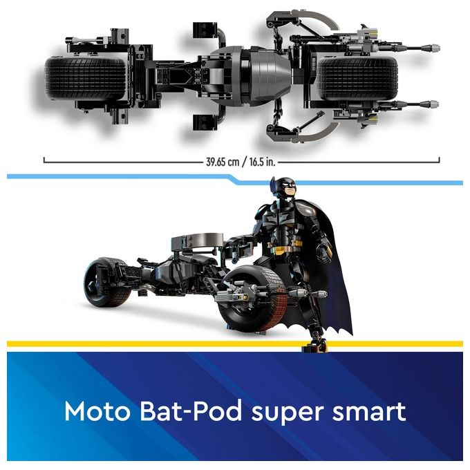 LEGO DC Il Personaggio Costruibile di Batman con Bat-Pod Moto e Action Figure Giocattolo da Il Cavaliere Oscuro da Costruire Regalo da Supereroi per Bambini Bambine e Adulti da Collezione 76273