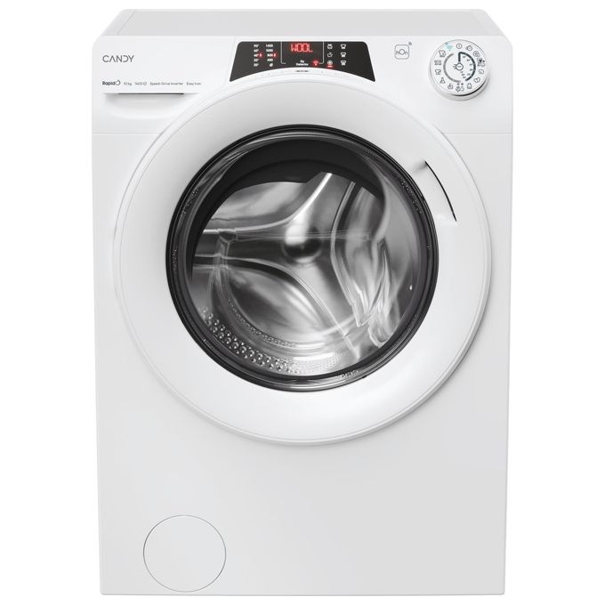 Candy RO14104DWMT1S Rapido' Lavatrice Frontale 10 Kg 1400 rpm Classe A Wi-Fi Vapore Inverter (85x60x58 cm) colore Bianco