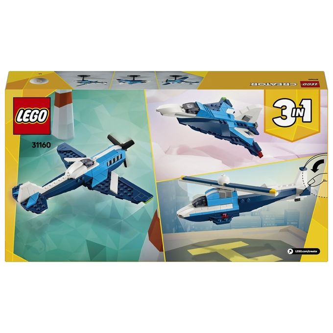 LEGO Aereo 31160 Creator Velivolo da Competizione 3 in 1 Esperienza Costruzione Versatile e Divertente