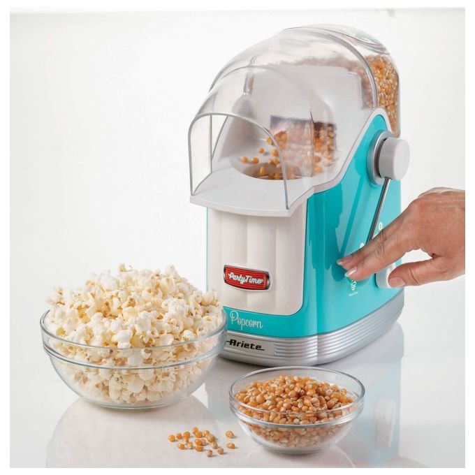 Ariete Pop Corn Maker Party Time Macchina per Pop Corn 1100W 50 g di mais in 3 minuti Azzurro