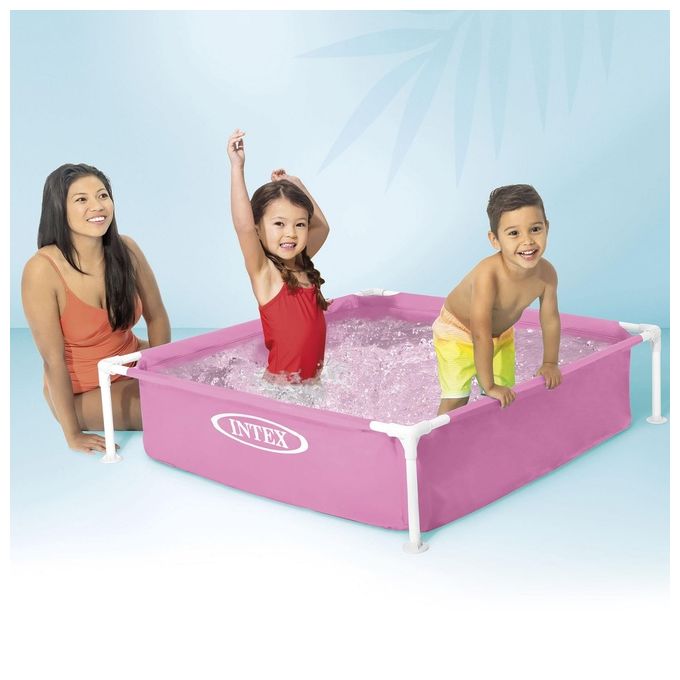 Intex 57172 Piscina Quadrata Mini Frame Fucsia 122x122x30cm