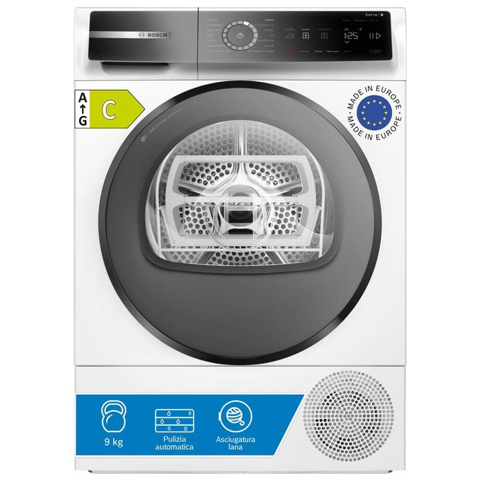 Bosch WQB245B0IT Serie 8 Asciugatrice a Pompa di Calore 9Kg