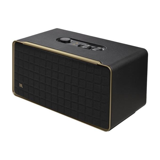 JBL Authentics 500 Smart Home Wifi Speaker Altoparlante Bluetooth dal Design Retro' Anni '70 con Griglia Quadrex Dolby Atmos Assistente Vocale AirPlay One App Nero