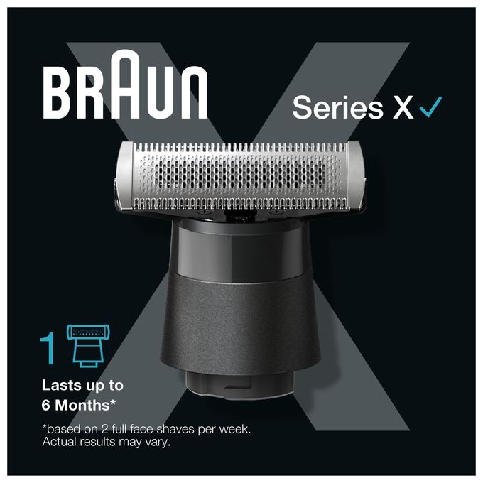 Braun XT20 Series X Testina di Ricambio Regolabarba Lama 4D Flessibile Lavabile colore Nero