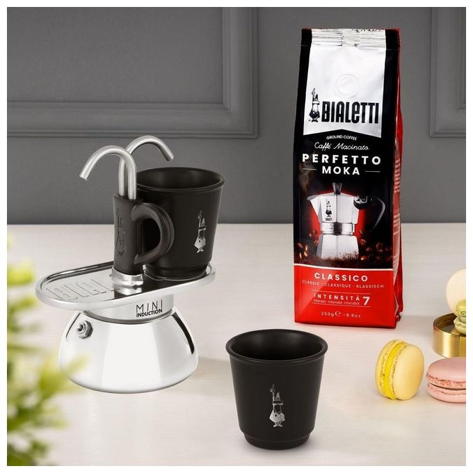 Bialetti Mini Express Induction Caffettiera Alluminio-Nero 2 Tazze