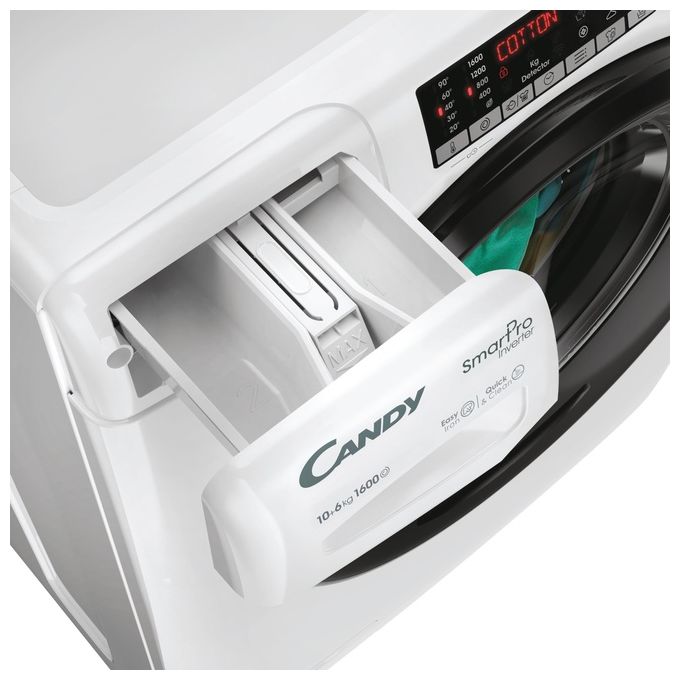 Candy CSOW61066TWMB6-S Smart Pro Inverter Lavasciuga 106 Kg Classe D Profondita' 58 cm Centrifuga 1600 giri Inverter Vapore Wi-Fi Bluetooth colore Bianco