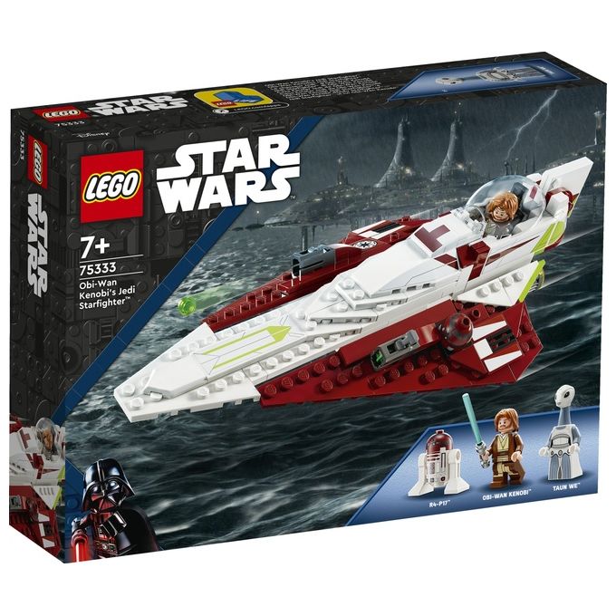 LEGO Star Wars 75333 Jedi Starfighter di Obi-Wan Kenobi, Set l'Attacco dei Cloni con Droide e Minifigure Taun We, Spada Laser