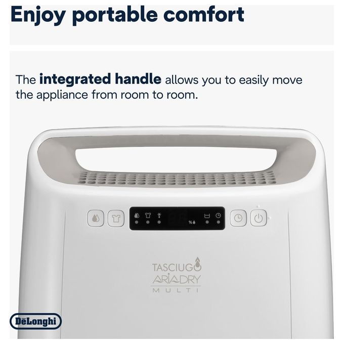 De’Longhi Tasciugo AriaDry Multi DEXD214RF, Deumidificatore, 14 L, Bianco