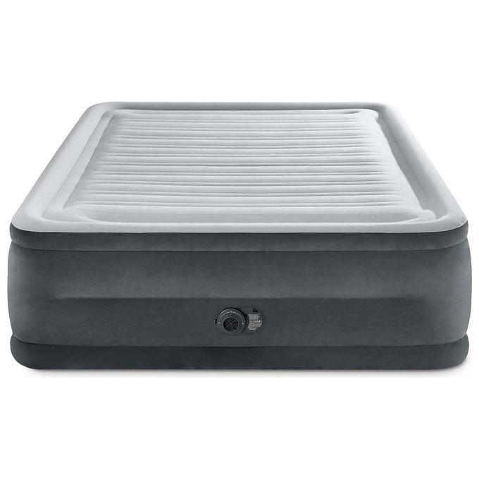 Intex Materasso Dura-Beam Comfort Plush Matrimoniale 152x203x56 Grigio per Piscine e Campeggio