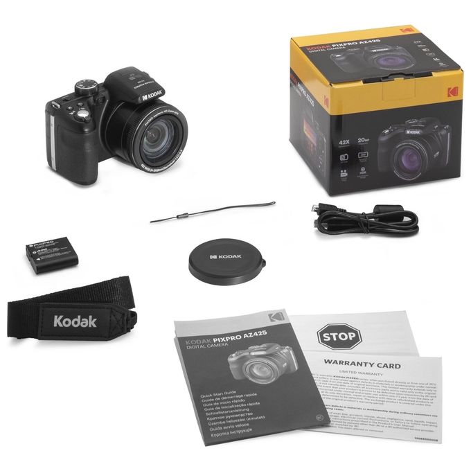 Kodak Pixpro Astro Zoom AZ425 Fotocamera Digitale Bridge Zoom Ottico 42X Grandangolare da 24mm 20 MP