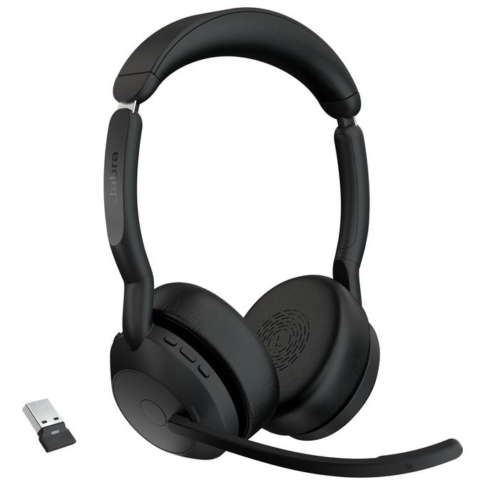 Jabra Evolve2 55 Auricolare Wireless a Padiglione Ufficio Bluetooth Base di Ricarica Nero