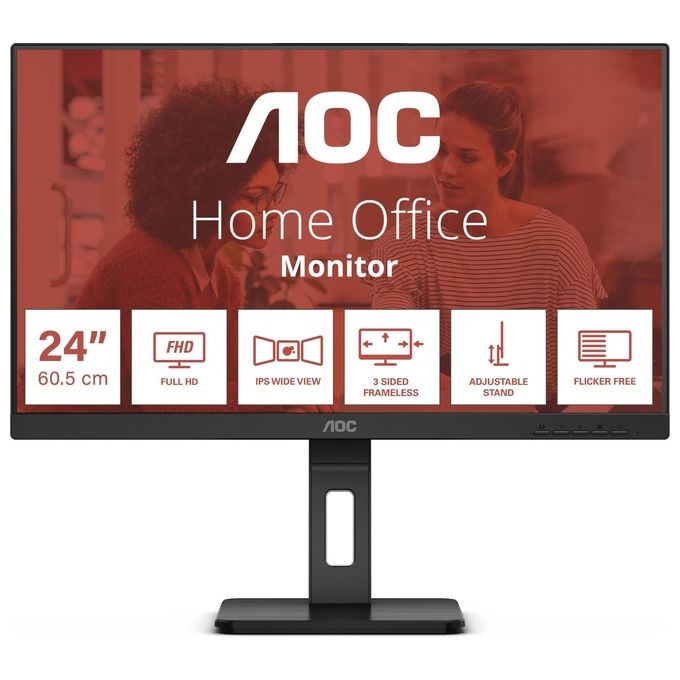 AOC E3 24E3QAF Monitor Pc 24'' 1920x1080 Pixel Nero