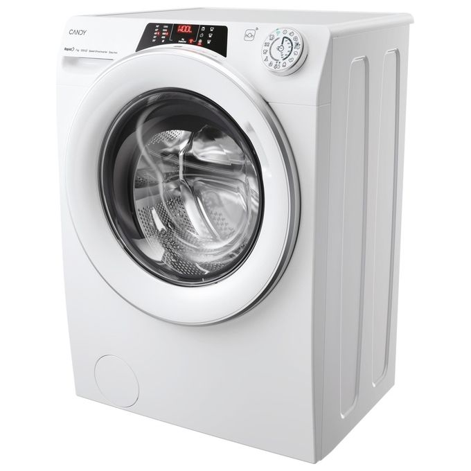 Candy RO41274DWMST-1-S Rapidó Lavatrice Carica Frontale 7 Kg 1200 rpm Classe A Vapore Wi-Fi BLE App hOn (85x60x45 cm) colore Bianco