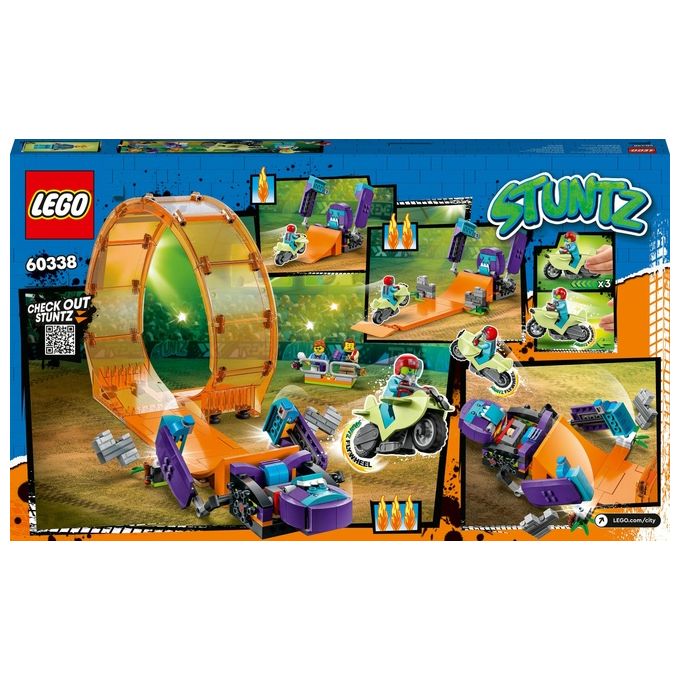 LEGO 60338 City Stuntz Giro della Morte dello Scimpanzé Set da Costruzione con Moto Carica e Vai Minifigure e Scimpanzé Meccanico colore Multicolore