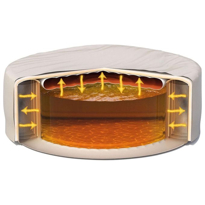Intex 28476EX PureSpa Vasca Idromassaggio Gonfiabile Bubble Massage con Telo Efficienza Energetica 4 posti 120 Getti Riscaldatore PVC Beige 196x71 cm Con Telo ad Efficienza Energetica 4 posti Beige