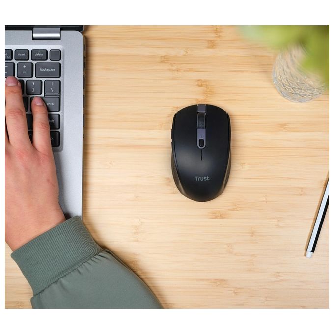 Trust Ozaa Mouse Mano Destra RF senza Fili  Bluetooth Ottico 3200 DPI
