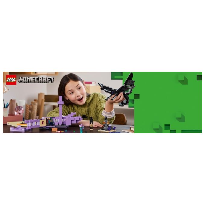 LEGO Minecraft L'Enderdrago e la Nave dell'End Giocattolo del Bioma con Drago Personaggi Mob e Accessori Giochi d'Avventura per Bambini e Bambine da 8 Anni Idea Regalo Fan del Videogioco 21264