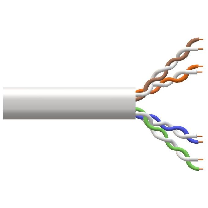 Link Cavo Solido Utp per Reti Categoria 5e Pvc Awg24 Materiale Cca Matassa 100mt Classe Cpr Eca Guaina Bianca