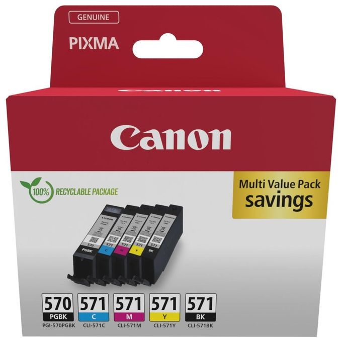 Canon PGI-570-CLI-571 Cartuccia D'inchiostro Multi Pack PGBK-C-M-Y-BK