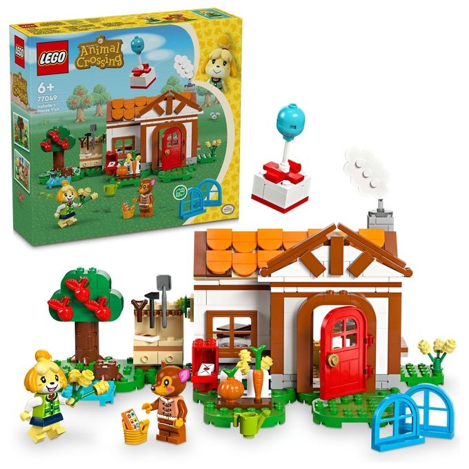 LEGO 77049 Animal Crossing – Isabelle’s House Visit, Set da Costruzione 389 Pezzi con 2 Minifigure, Eta' 6+