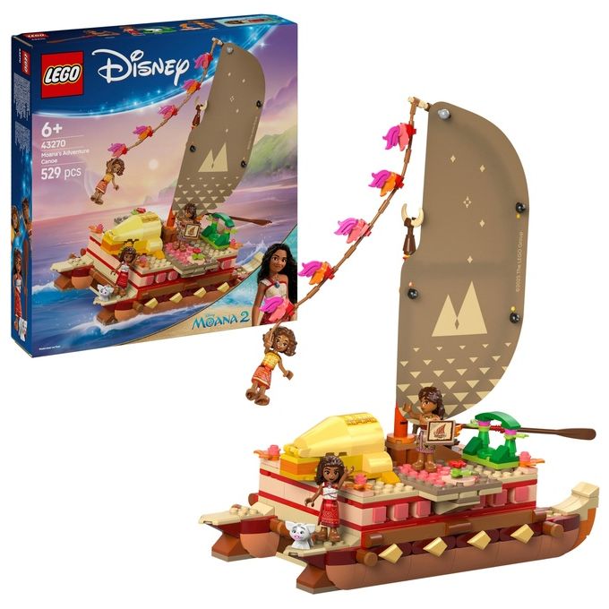 Lego Set 43270 La Canoa di Vaiana Disney Moana Avventura Creativa Gioco di Costruzione per Bambini e Collezionisti
