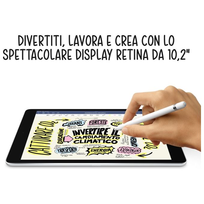 Apple, iPad, 10.2'' LED, 64GB, Wi-Fi, Argento