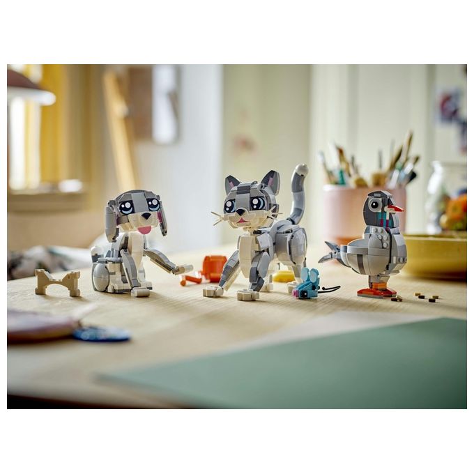 LEGO Creator 3 in 1 Gatto Giocoso Giocattolo - Si Trasforma in Piccione o in Cane - Animali da Costruire per Bambine Bambini Ragazze e Ragazzi da 8 Anni - Idea Regalo di Compleanno Creativa - 31163