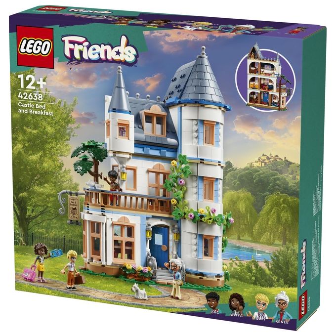 LEGO Friends Bed And Breakfast al Castello Giochi per lo Sviluppo Sociale per Bambine e Bambini da 12 Anni Hotel Giocattolo da Costruire Albergo a 3 Paini con 4 Personaggi Cane e Accessori 42638