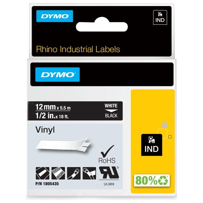 Dymo Nastro 12mmx 5 5m Vinile Bi Ne