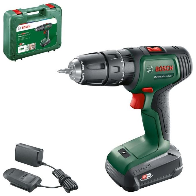 Bosch UniversalImpact Trapano Battente 18V 1450 Giri-min Senza Chiave Nero-Verde-Rosso