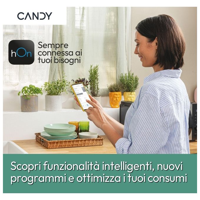 Candy BR 48B6-S ProWash 500 Lavatrice Frontale 8 Kg 1400 rpm Classe A Wi-Fi Inverter 16 Programmi (85x60x53 cm) colore Bianco