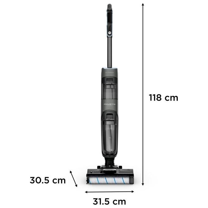 Rowenta X-Clean 4 GZ5035 Scopa Elettrica Lavapavimenti Pulitore a Vapore Aspira e Lava Potenza 200 Watt colore Grigio