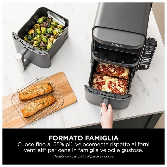 Ninja SL451EU Friggitrice ad aria ninja doublestack 9 5 lt con sonda
