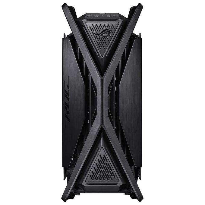 ASUS ROG Hyperion GR701 BTF Edition Case Gaming Chassis E-ATX Supporto MB con Connettori Posteriori VGA in Metallo 4 ventole da 140 mm Doppi Dissipatori da 420 mm Ricarica Rapida 60 Watt Nero