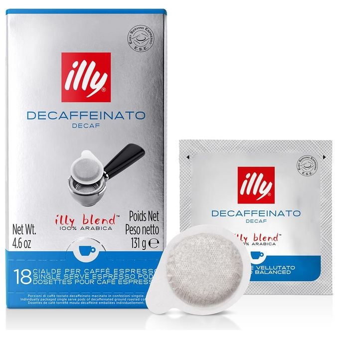 Illy Caffe' in Cialde ESE Monodose Decaffeinato 1 Confezione da 18 Cialde