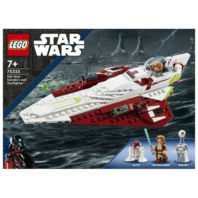 LEGO Star Wars 75333 Jedi Starfighter di Obi-Wan Kenobi, Set l'Attacco dei Cloni con Droide e Minifigure Taun We, Spada Laser