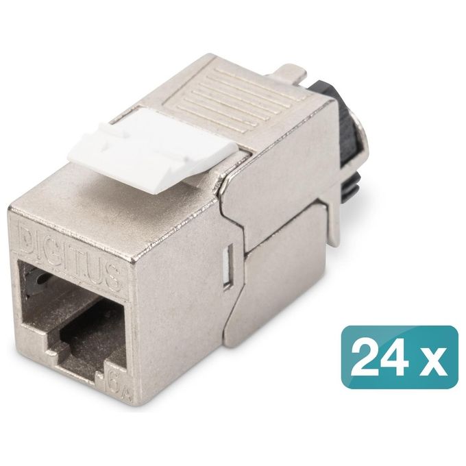 Digitus DN-93617-24 Kit 24 Inserto Jack Schermato Rj45 Categoria 6A Toolfree