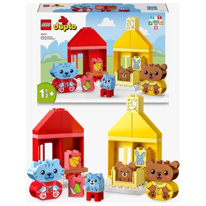 LEGO DUPLO 10414 Attivita' Quotidiane: Mangiare e Andare a Letto, Giochi per Bambini da 1.5 Anni in su con 4 Animali Giocattolo