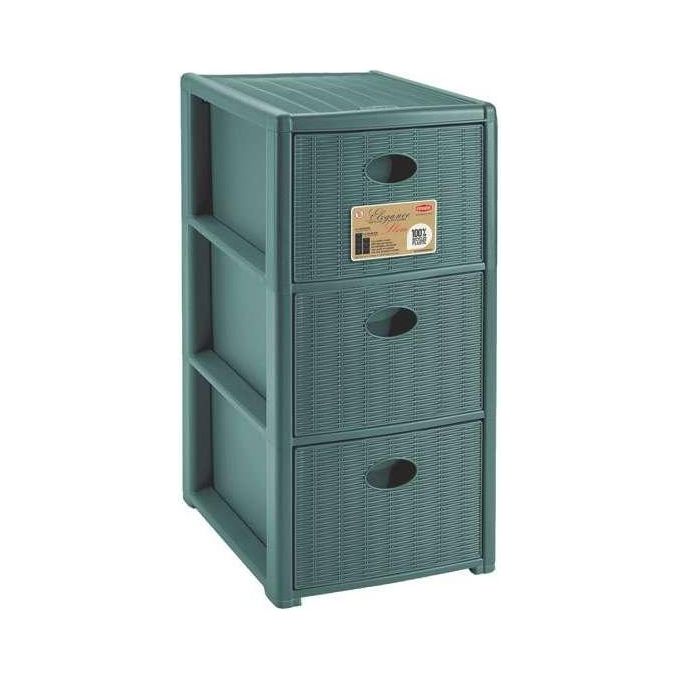 Stefanplast Cassettiera 3 Cassetti Elegance Verde 30x40x60cm