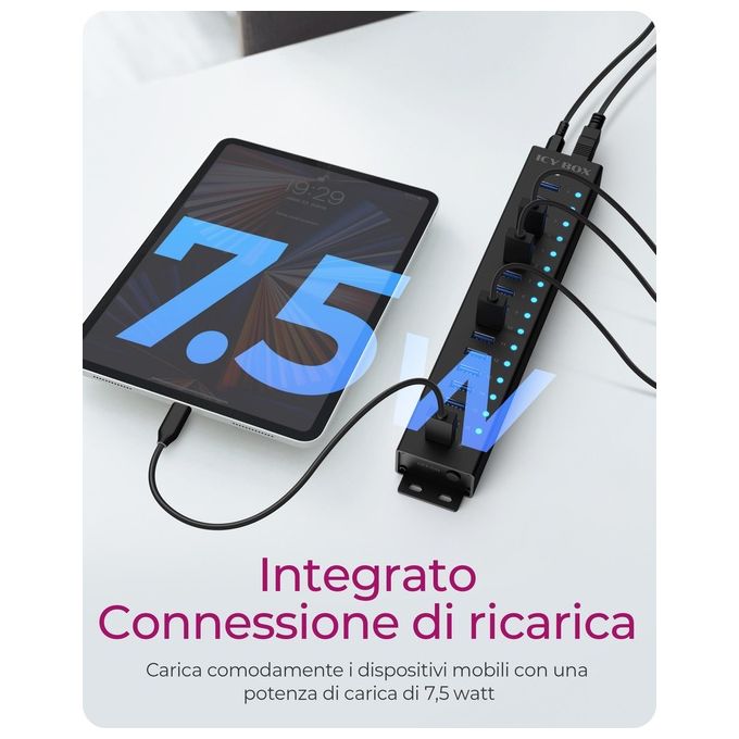 ICY BOX IB-HUB1717-U3 USB 3.2 Gen 1 Type-A 5000 Mbit-s Nero