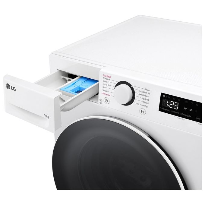 LG F4R5010TSWW Lavatrice 10kg AI DD Classe Energetica A 1400 Giri TurboWash Vapore
