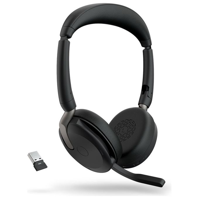 Jabra Evolve2 65 Flex Auricolare con Cavo e Senza Cavo a Padiglione Ufficio Bluetooth Nero