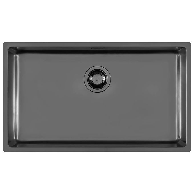 Foster 2157 056 KE Lavello Acciaio Inox Spazzolato da Incasso Filotop 1 Vasca Gun Metal 75x44cm